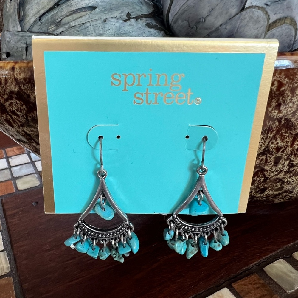 NWT Silver and Turquoise Dangle Earrings